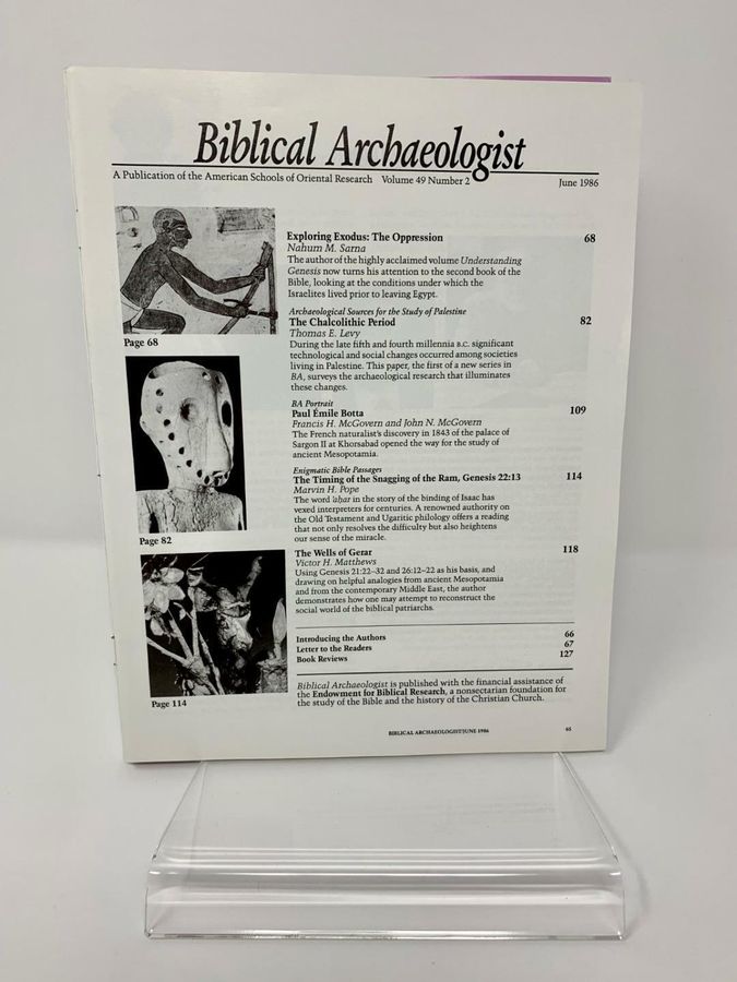 Antique Biblical Archaeologist, Volume 49, Number 2, June 1986, ISSN 0006-0895, ASOR