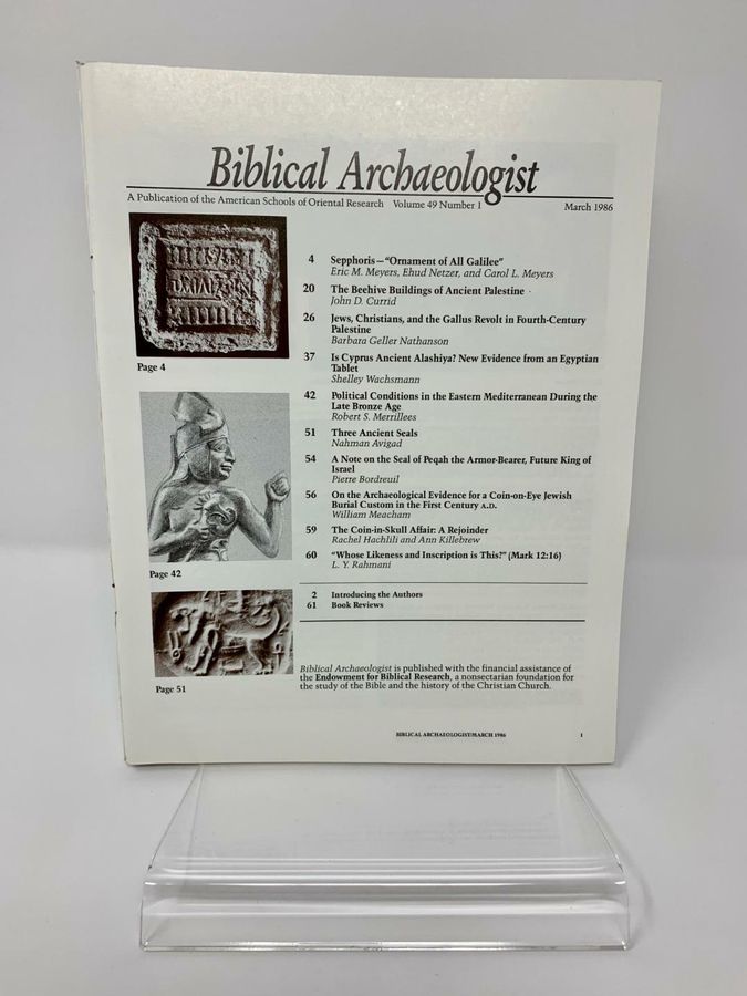 Antique Biblical Archaeologist, Volume 49, Number 1, March 1986, ISSN 0006-0895, ASOR