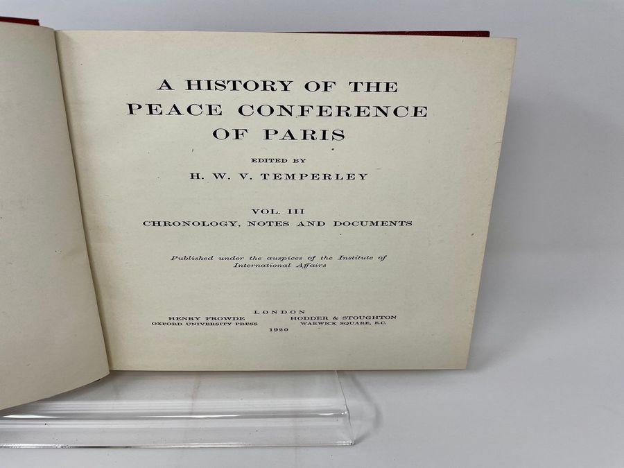 Antique Five Volumes Of A History Of The Peace Conference Of Paris, H. W. V. Temperley, Circa 1920-1924