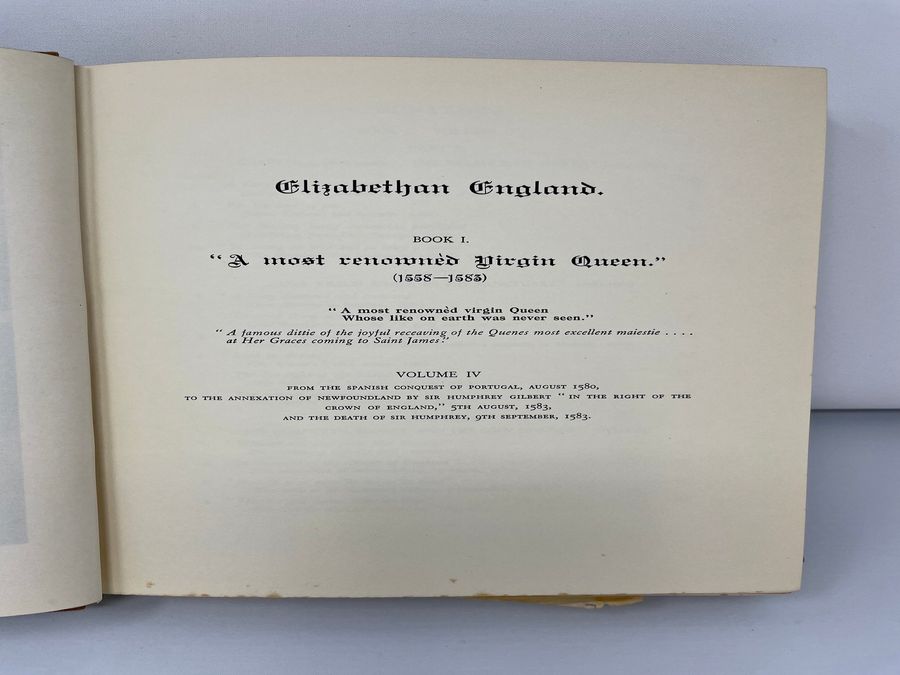 Antique Fourteen Volumes Of Elizabethan England: Being The History Of This Country 'In Relation To All Foreign Princes', E. M. Tenison, Circa 1933-1961