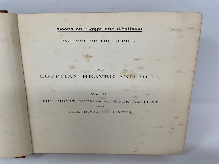 Antique Books On Egypt And Chaldaea: Volumes XX-XXII: The Egyptian Heaven And Hell: Volumes I-III, E.A.W. Budge, Circa 1906
