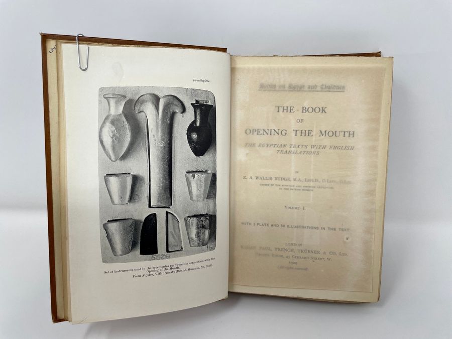 Antique Books On Egypt And Chaldaea: Vol. XXVI-XXVII: The Book Of Opening The Mouth: Volume I-II: The Egyptian Texts With English Translations The Book Of Opening The Mouth: Volume I-II, E.A.W Budge, Circa 1909
