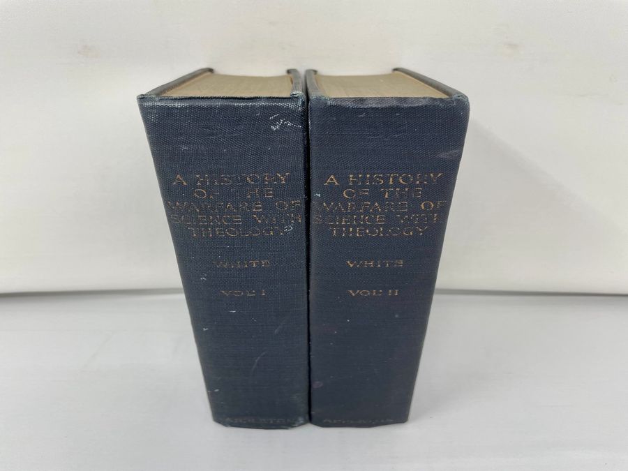 New Edition Two Volumes Of A History Of The Warfare Of Science With Theology In Christendom, Andrew Dickson White, Circa 1926