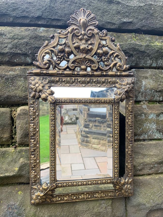 Antique Brass Framed Wall Mirror