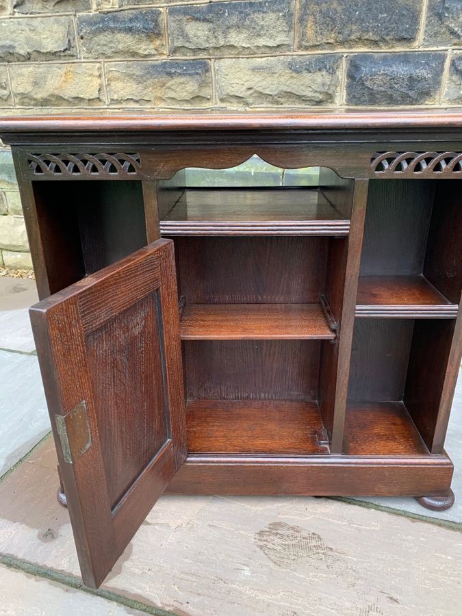 Antique Antique Oak Double Sided Library Bookcase