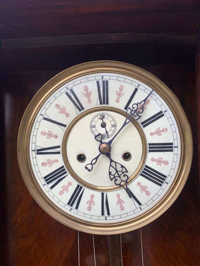 Antique Antique Walnut Double Weight Vienna Wall Clock