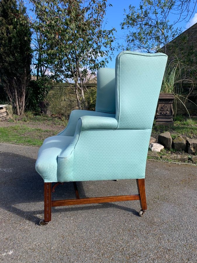 Antique Antique English Upholstered Wing Armchair
