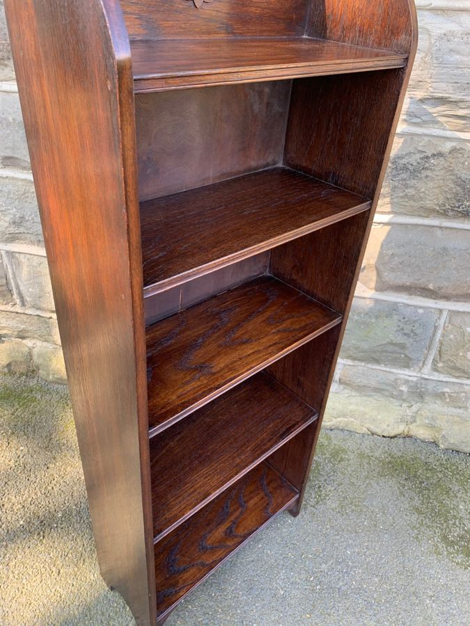 Antique Antique Slim Oak Open Bookcase