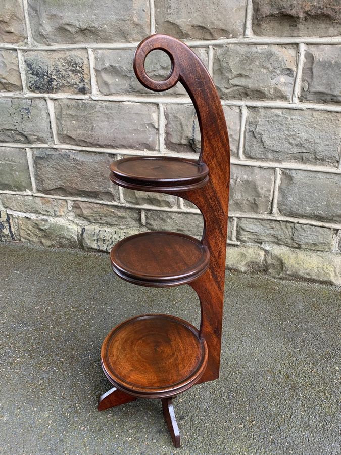 Antique Mahogany 3 Tier Cake Stand