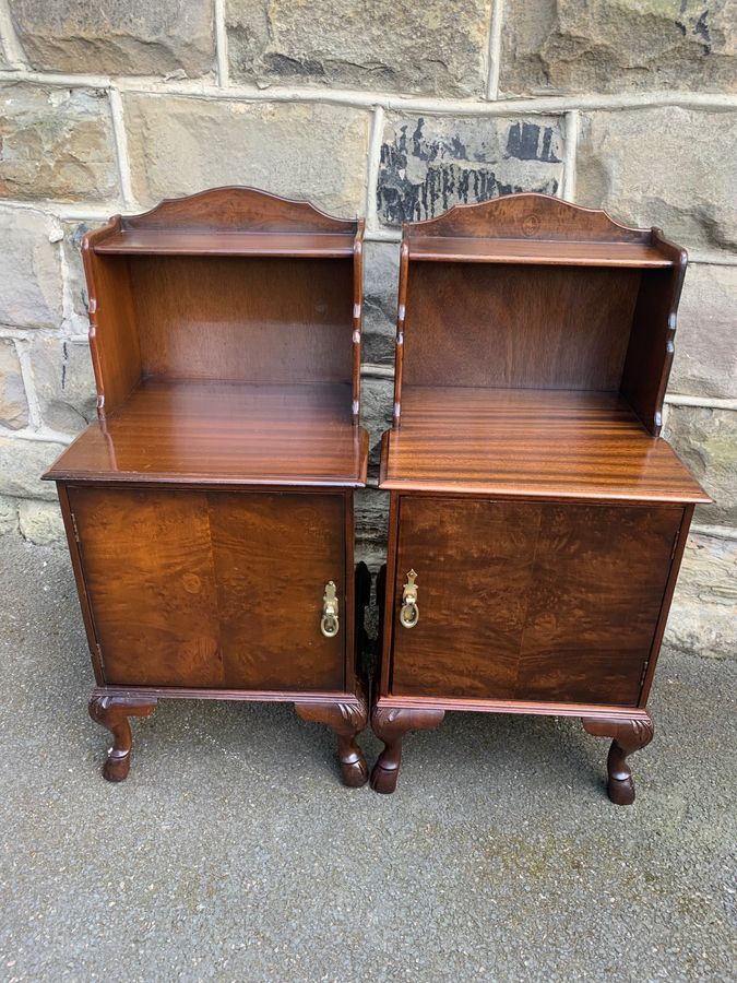 Antique Pair Antique Walnut Bedside Cabinets