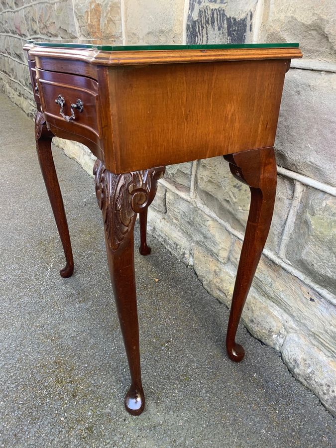 Antique Antique Mahogany Single Draw Console Hall Table