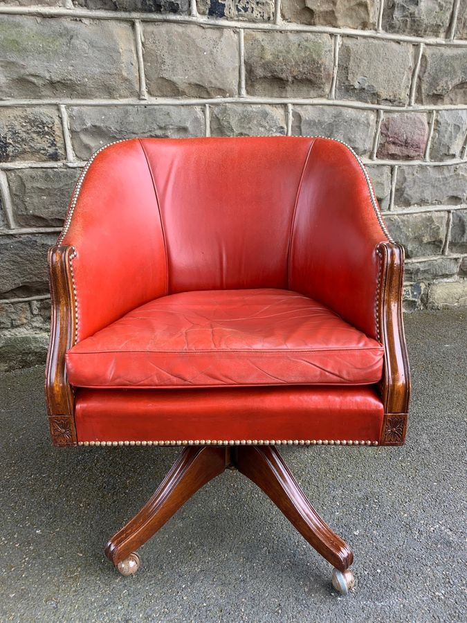 Quality Mahogany & Leather Desk Chair