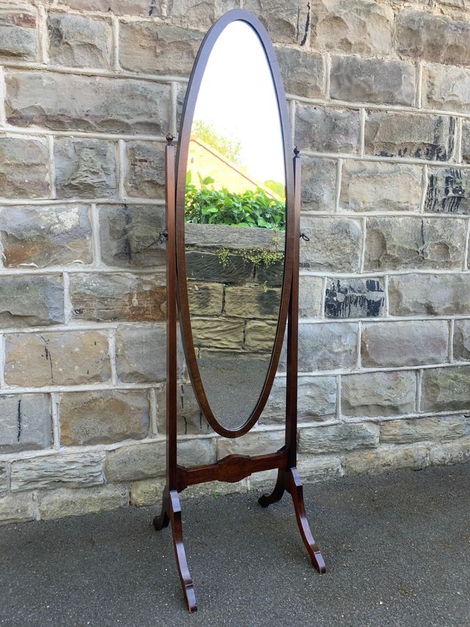 Antique Antique Mahogany Cheval Dressing Mirror