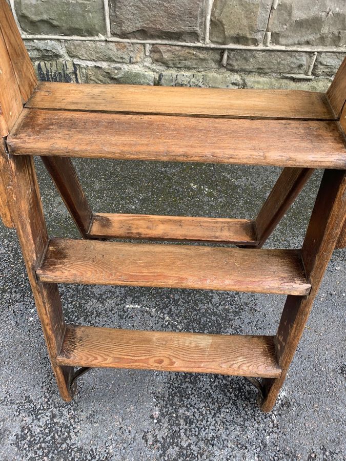 Antique Antique Pine Folding Library Pantry Steps