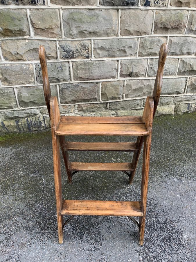 Antique Antique Pine Folding Library Pantry Steps