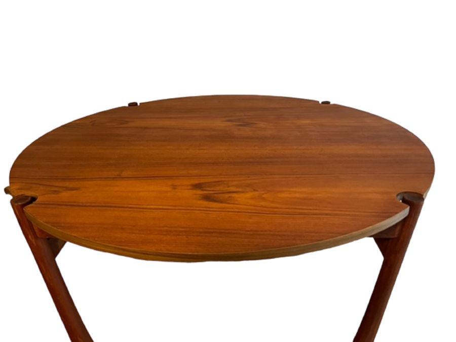 Antique Vintage  Midcentury France and Son Teak Round Coffee Table