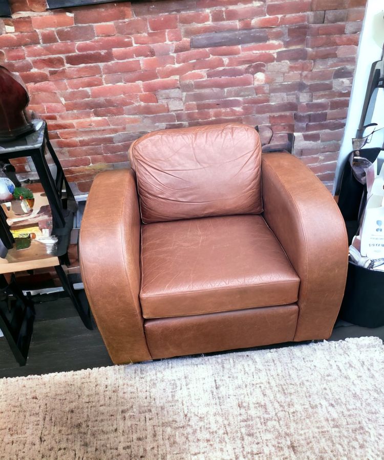 Antique Vintage Art Deco style leather armchair