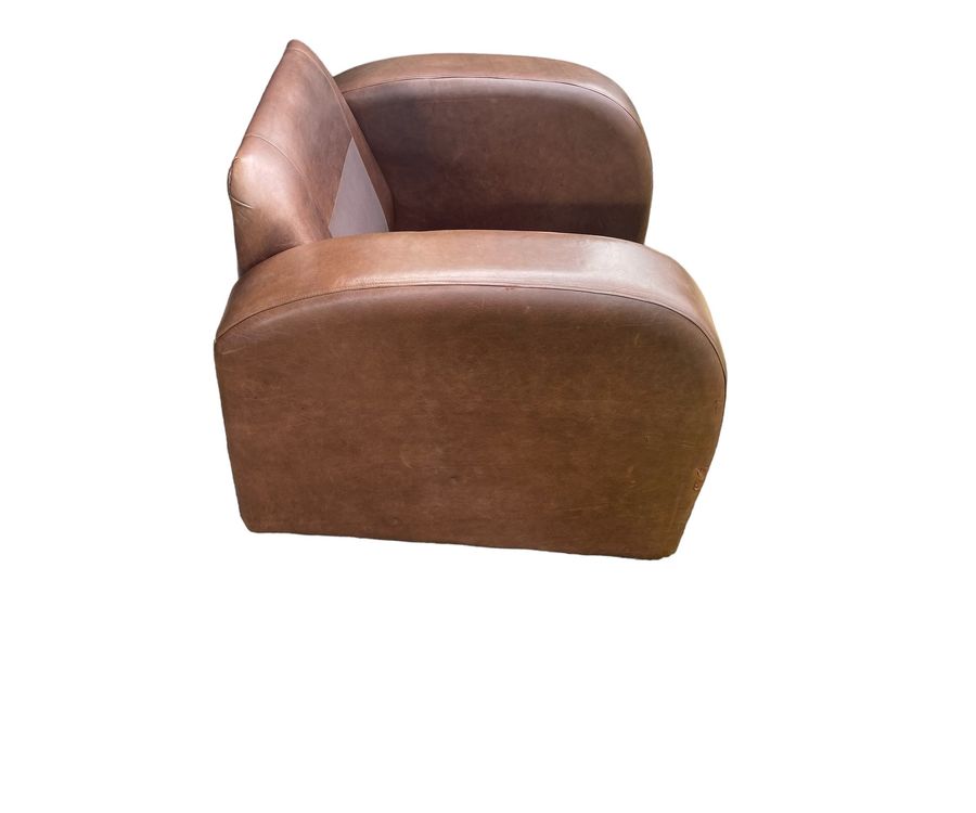 Antique Vintage Art Deco style leather armchair