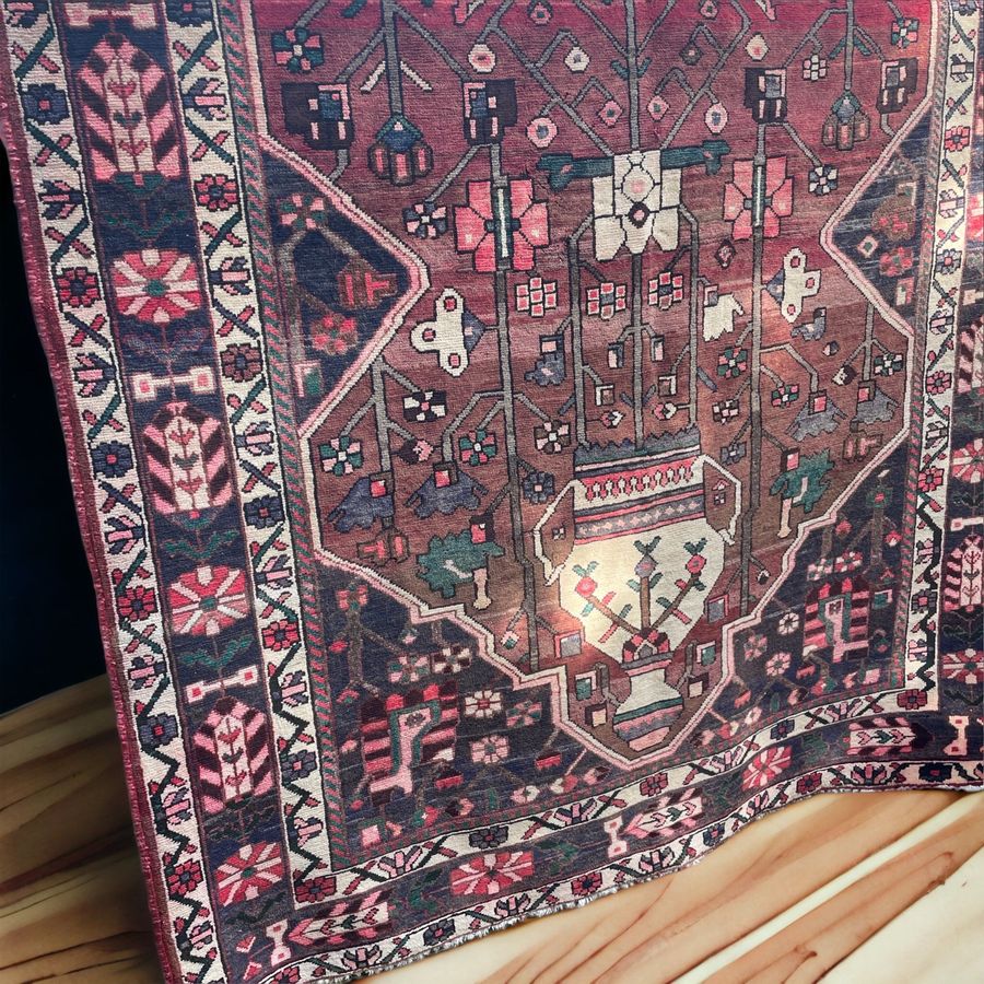 Vintage Persian rug with central  medallion