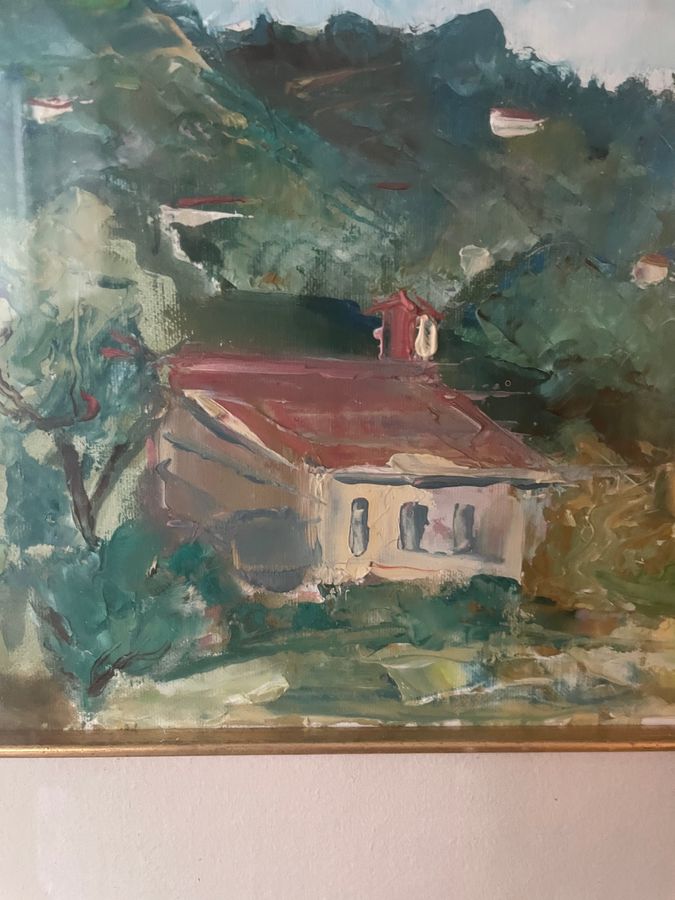 Antique midcentury french  impressionist landscape