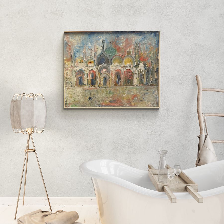Antique impressionist venetian painting