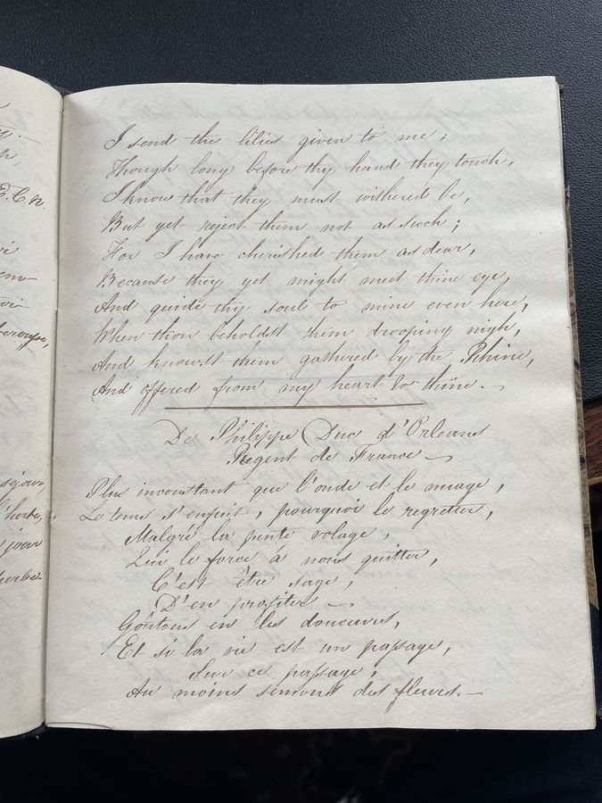 Antique 19th Regency Hand Written Romantic Poetry