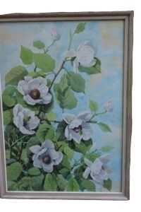 Antique Watercolour Still Life Of A Magnolia By Listed Artist Elsie M Dixon