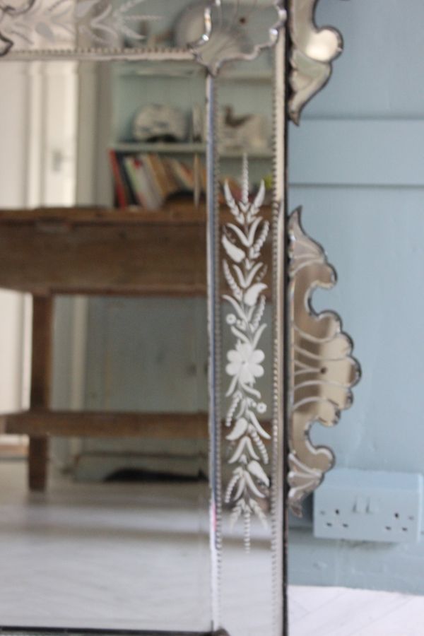 Antique Large  early 20th century Venetian mirror