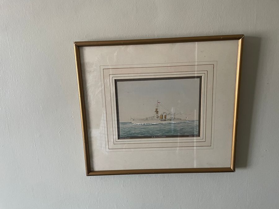 Antique Watercolour of HMS Colombo