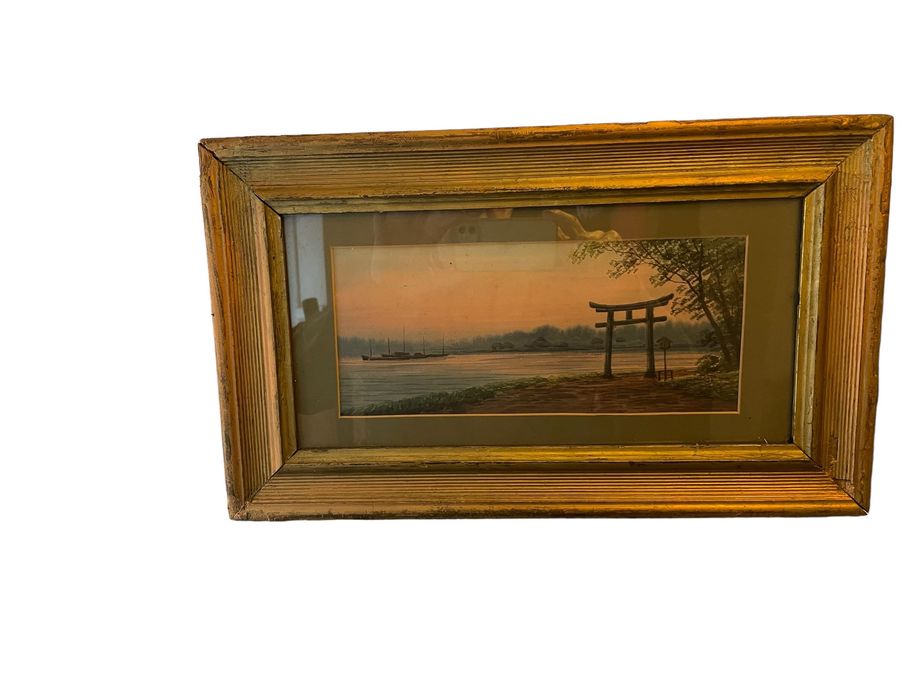 Antique Pair of early 20th century Japanese watercolours