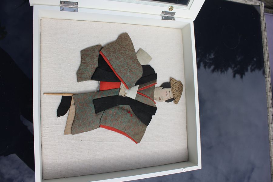 Antique Antique Japanese Silk Brocade Oshie Art Geisha Puppet Dolls