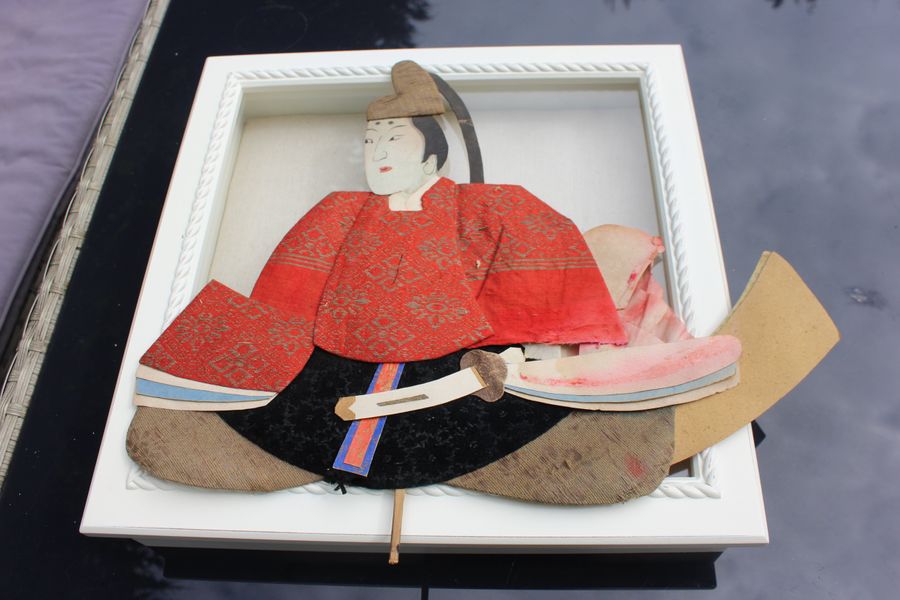 Antique Japanese Silk Brocade Oshie Art Geisha Puppet Dolls