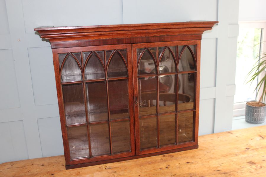 Antique Victorian Oak Display Cabinet Bookcase