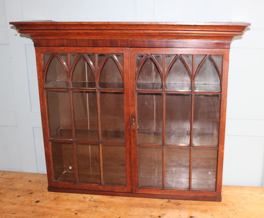 Antique Victorian Oak Display Cabinet Bookcase