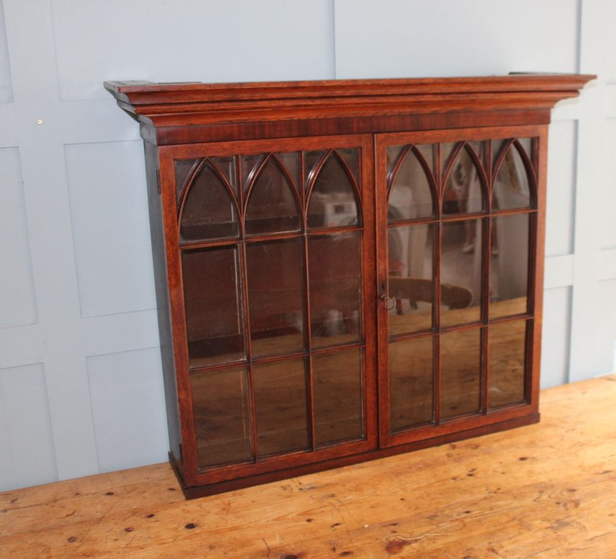 Antique Victorian Oak Display Cabinet Bookcase