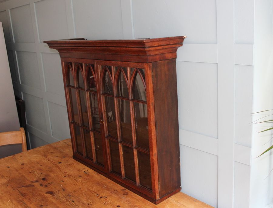 Antique Victorian Oak Display Cabinet Bookcase