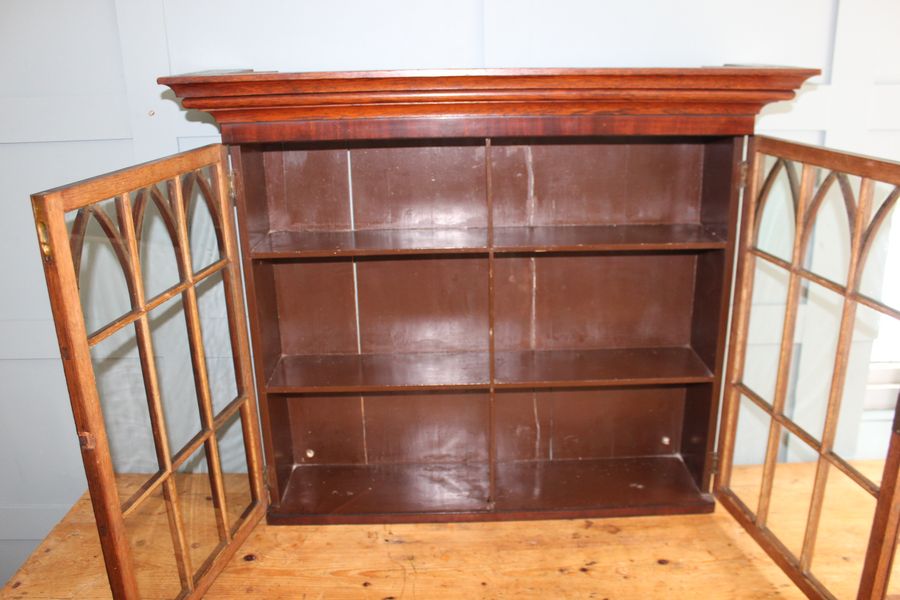 Antique Victorian Oak Display Cabinet Bookcase