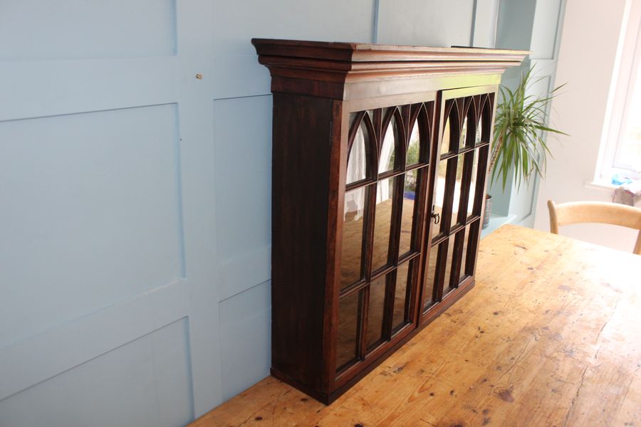 Antique Victorian Oak Display Cabinet Bookcase