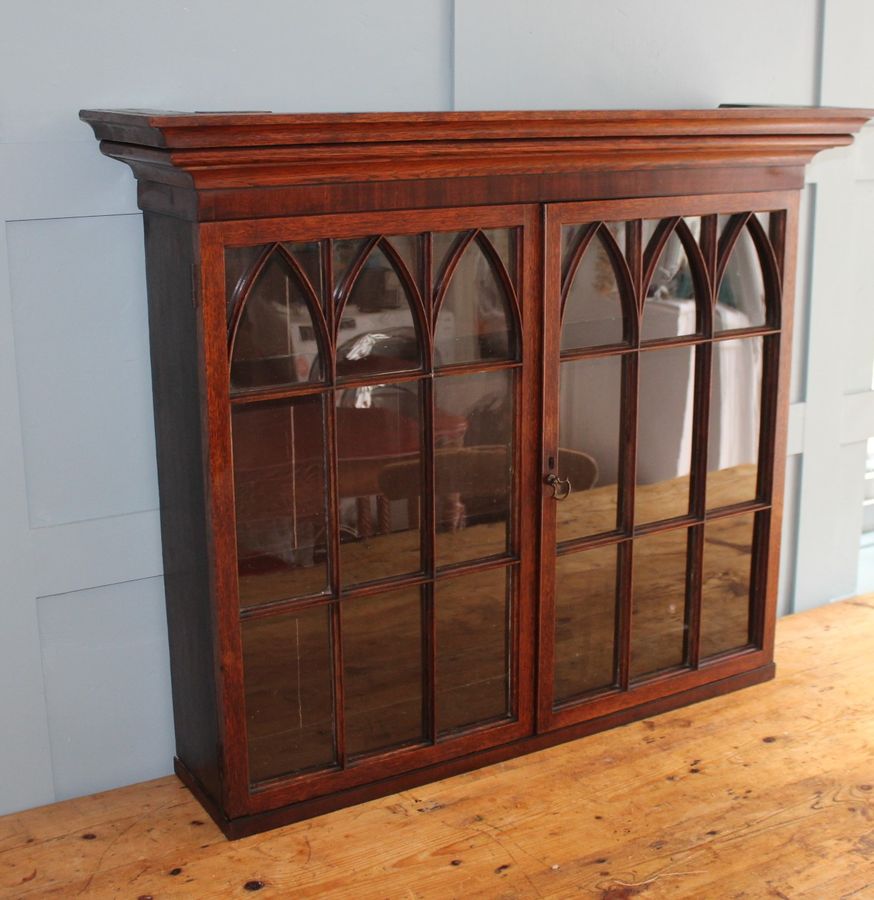 Antique Victorian Oak Display Cabinet Bookcase