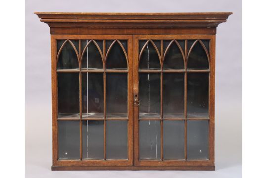 Antique Victorian Oak Display Cabinet Bookcase