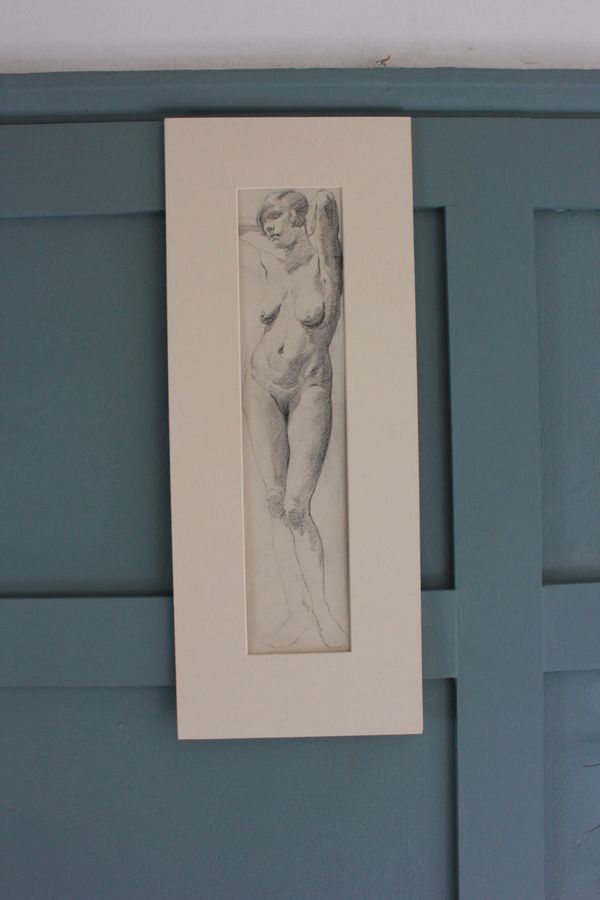 Antique Antique  female nude drawing