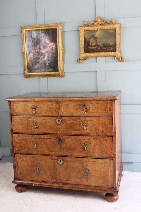 Antique Queen Ann Burr Walnut chest of Drawers