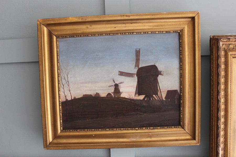 Antique Late 19th century Dutch landscape painting