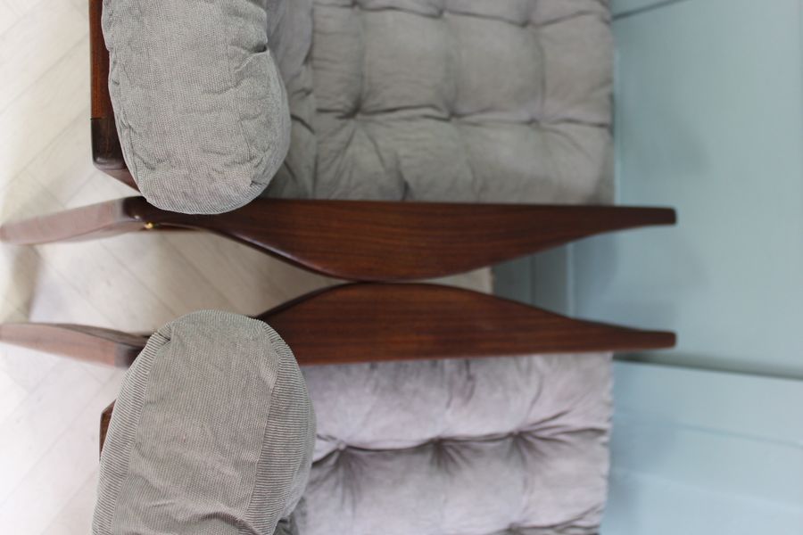 Antique British Midcentury Teak Lounge Chairs