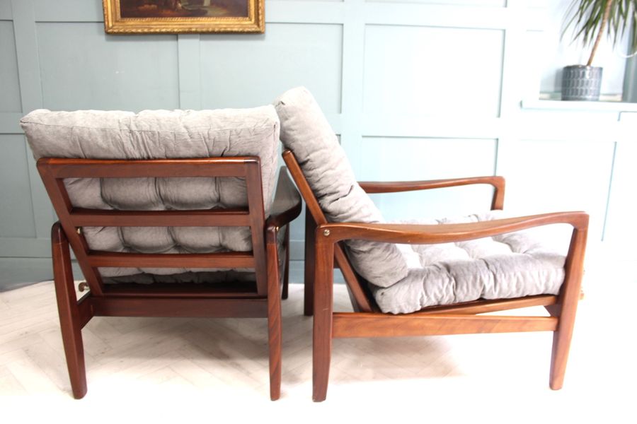 Antique British Midcentury Teak Lounge Chairs