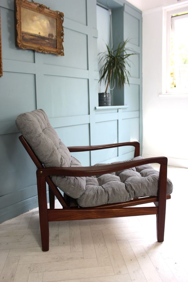 Antique British Midcentury Teak Lounge Chairs