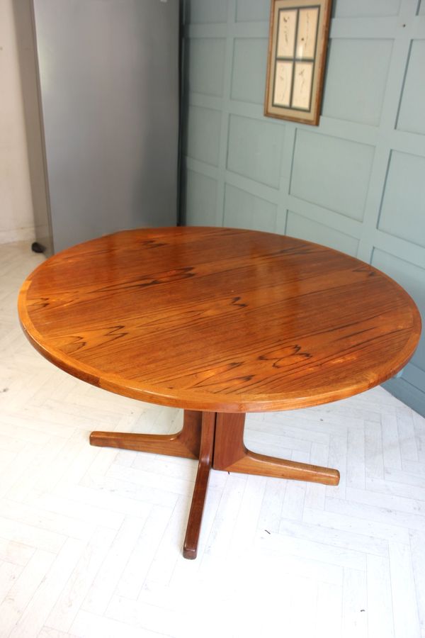 Antique Danish D-Scan Extendable Dining Table