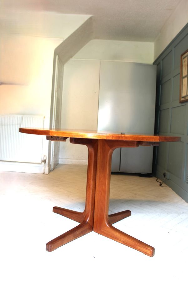 Antique Danish D-Scan Extendable Dining Table