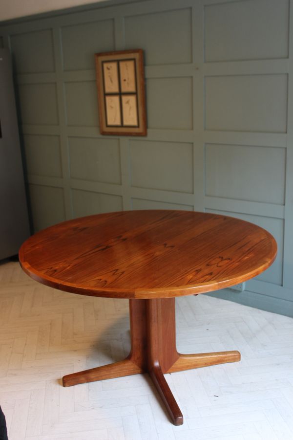 Antique Danish D-Scan Extendable Dining Table