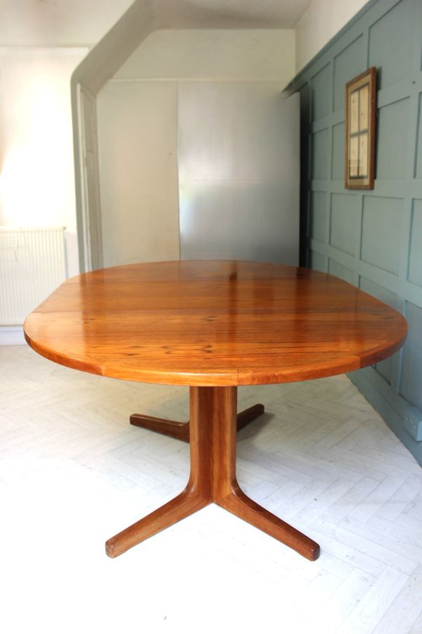 Antique Danish D-Scan Extendable Dining Table